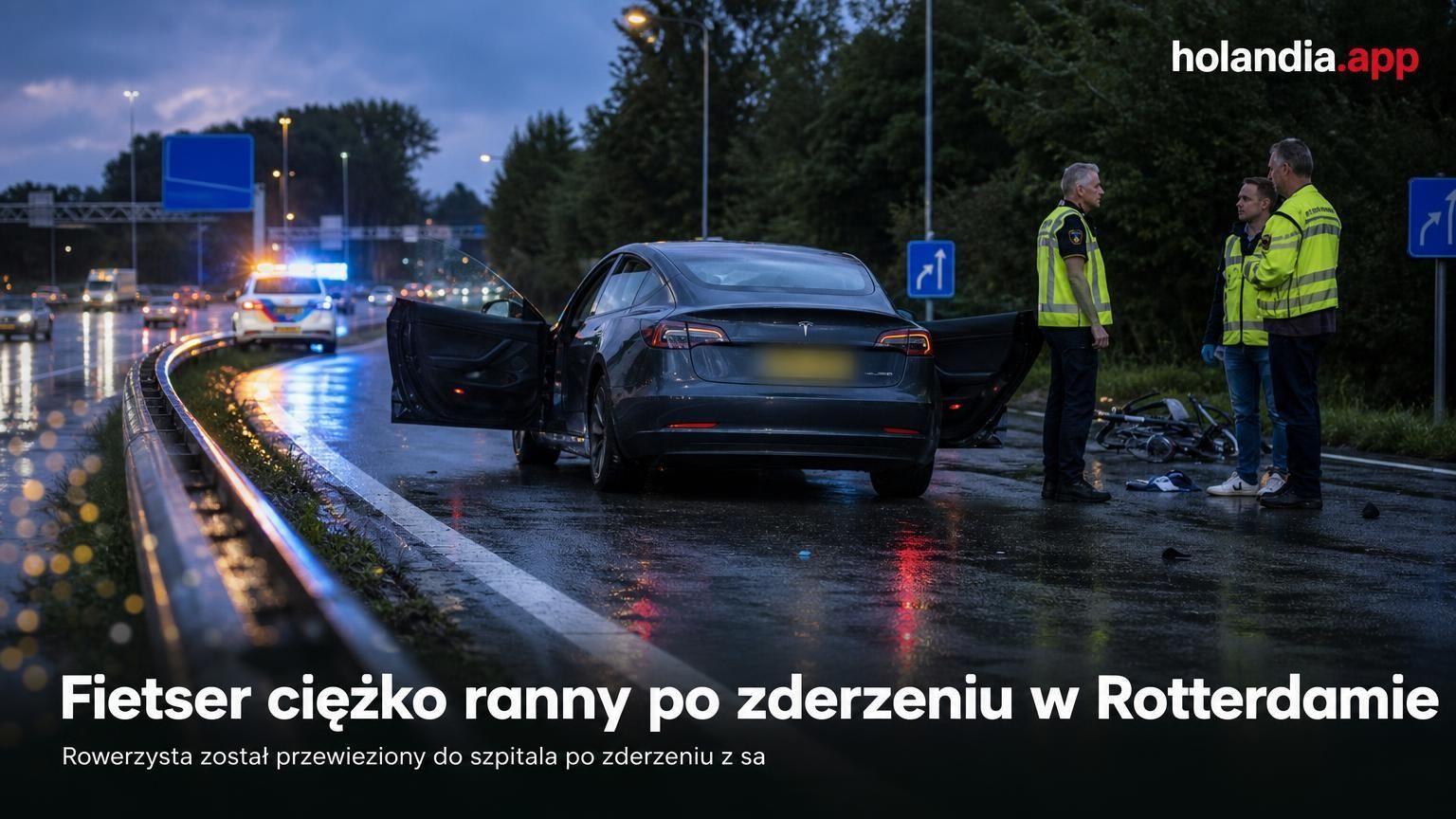 Fietser ciężko ranny po zderzeniu w Rotterdamie