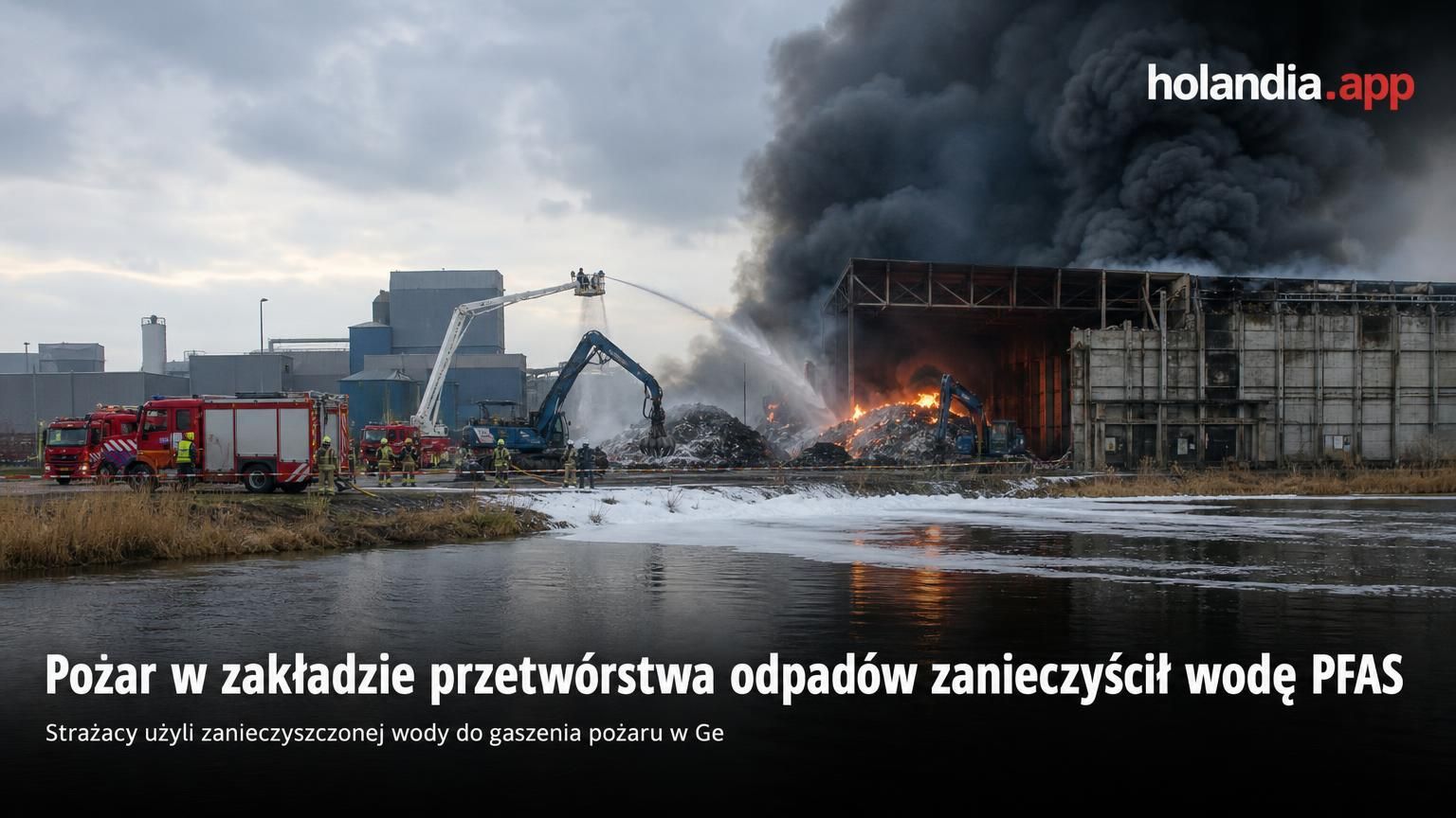 Pożar w zakładzie przetwórstwa odpadów zanieczyścił wodę PFAS