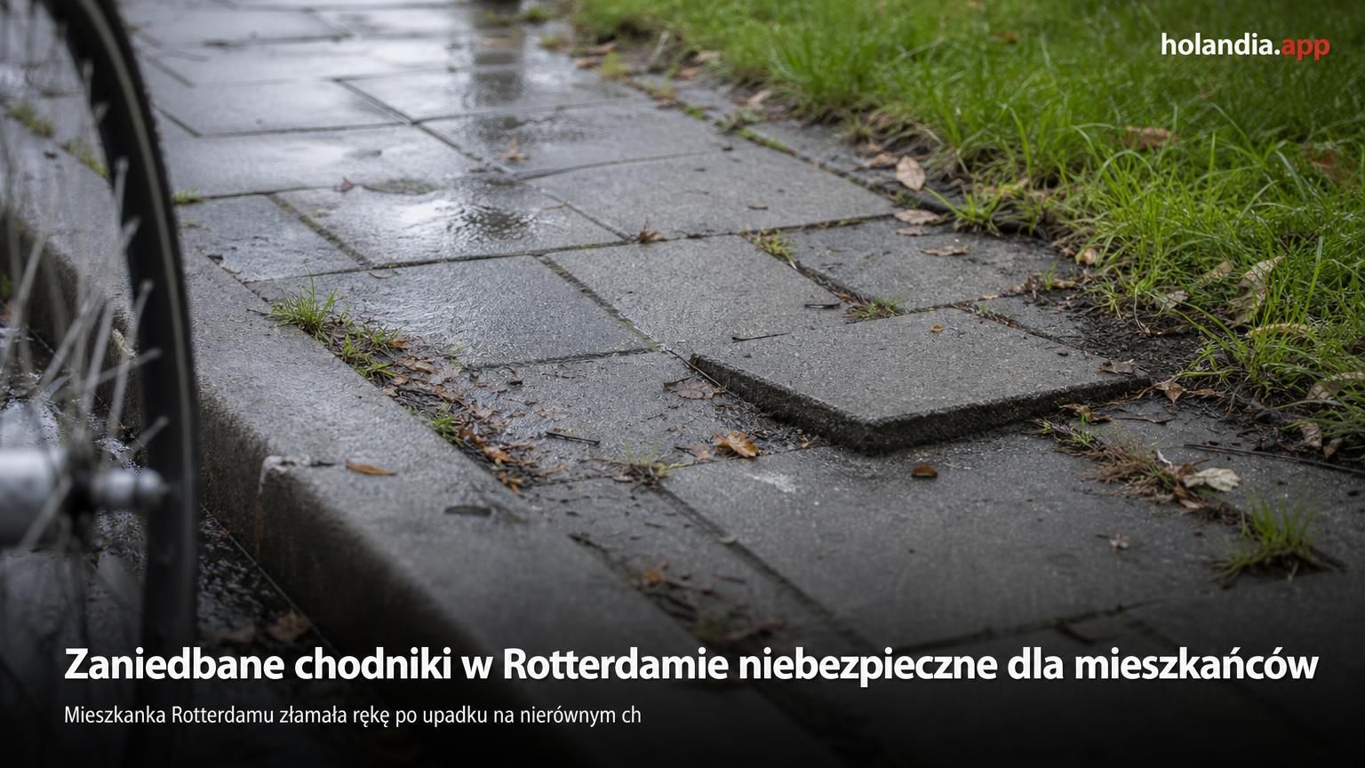 Zaniedbane chodniki w Rotterdamie niebezpieczne dla mieszkańców