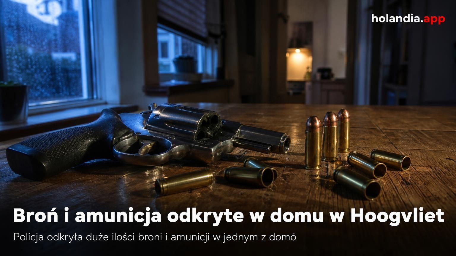Broń i amunicja odkryte w domu w Hoogvliet