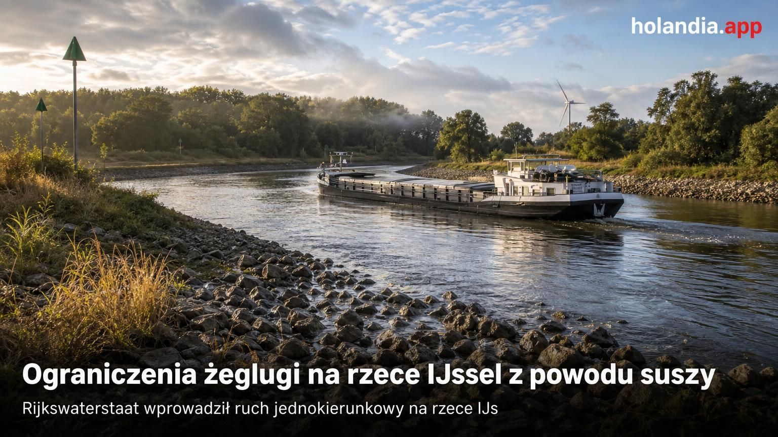 Ograniczenia żeglugi na rzece IJssel z powodu suszy