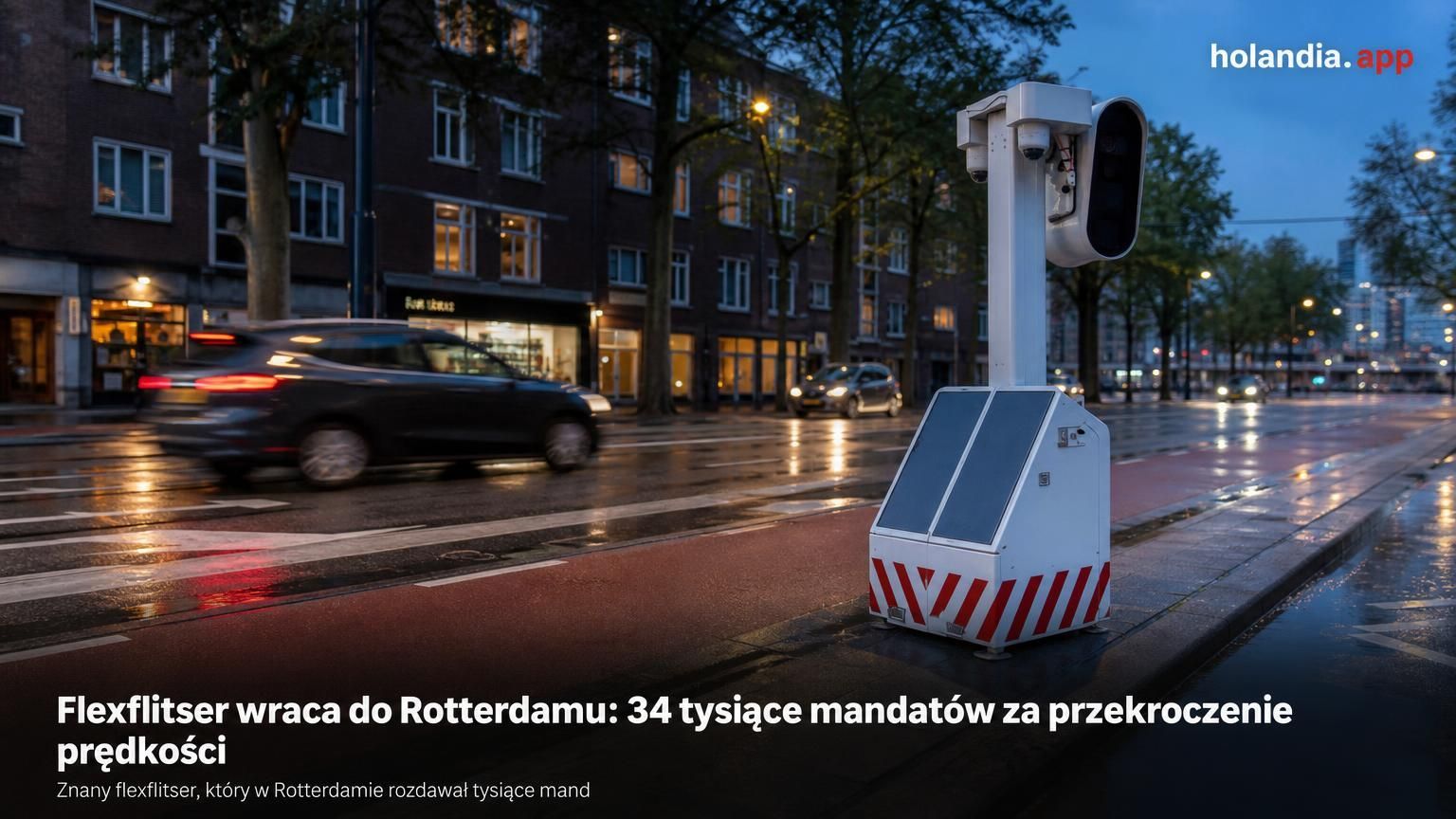 Flexflitser wraca do Rotterdamu: 34 tysiące mandatów za przekroczenie prędkości