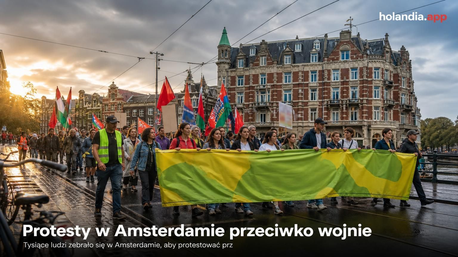 Protesty w Amsterdamie przeciwko wojnie