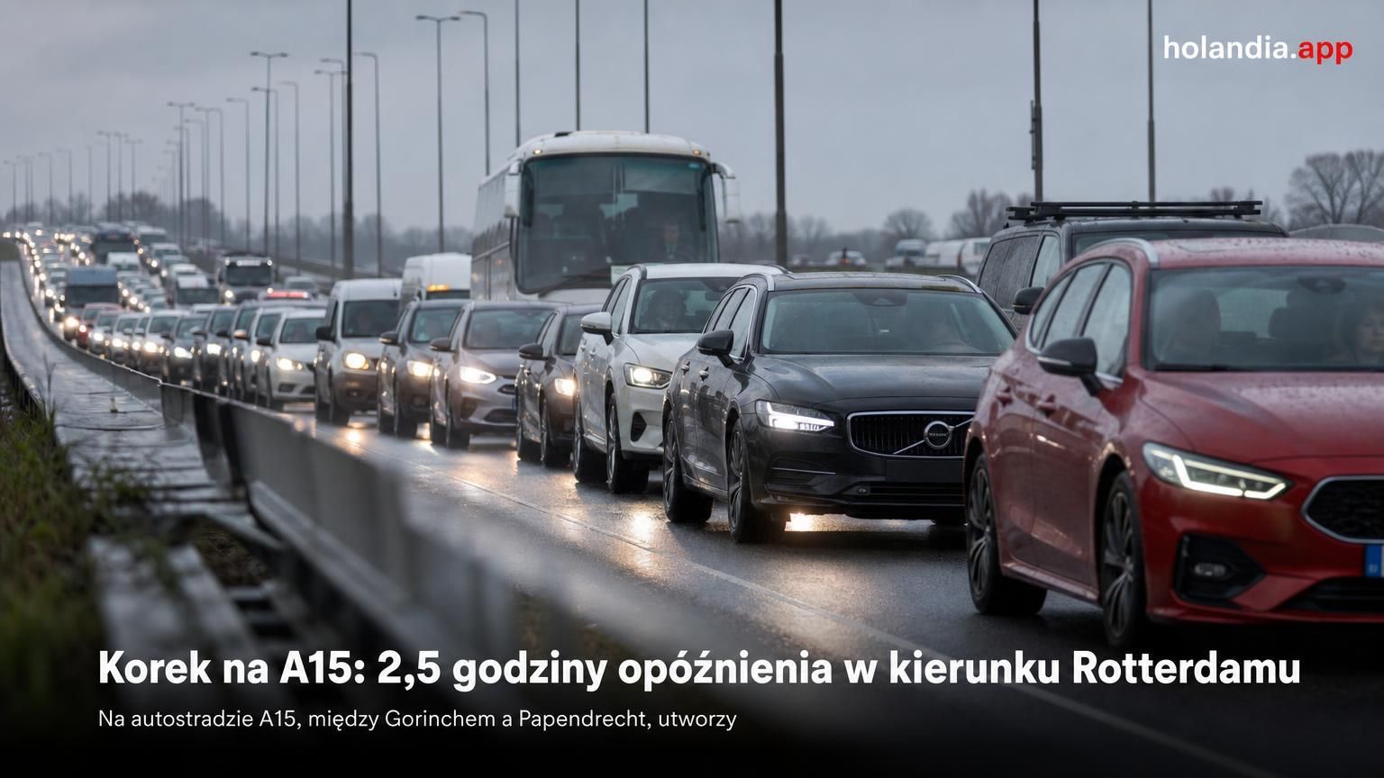 Korek na A15: 2,5 godziny opóźnienia w kierunku Rotterdamu