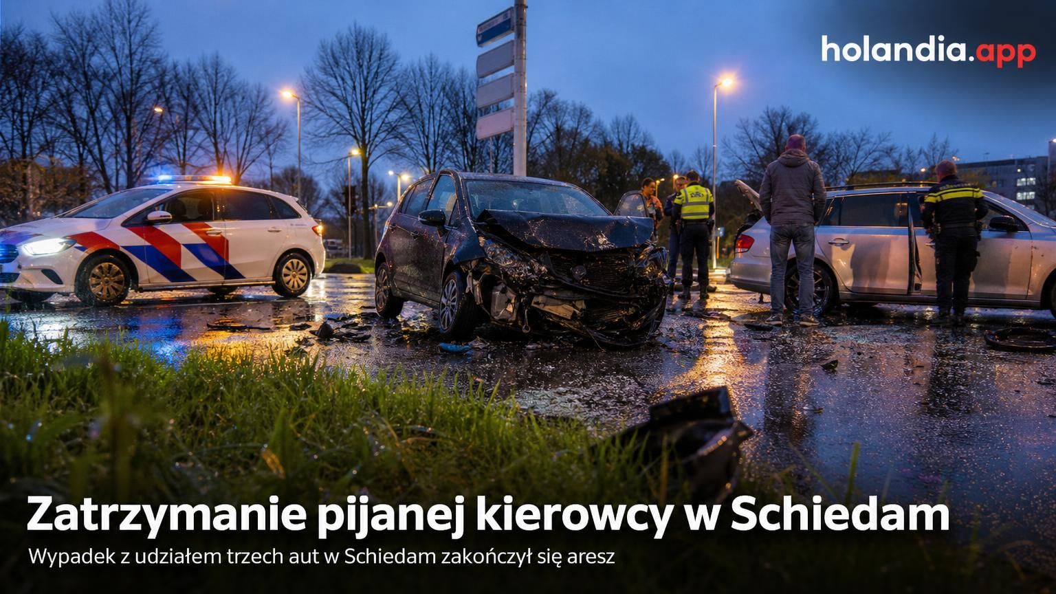 Zatrzymanie pijanej kierowcy w Schiedam