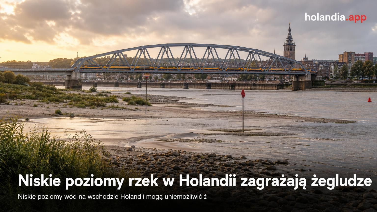 Niskie poziomy rzek w Holandii zagrażają żegludze