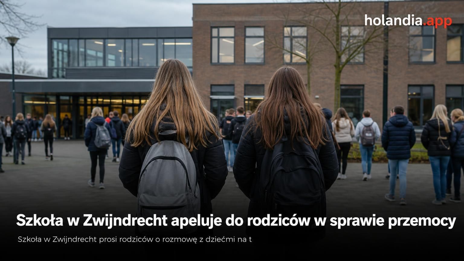 Szkoła w Zwijndrecht apeluje do rodziców w sprawie przemocy