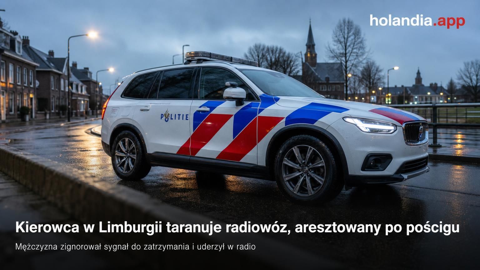 Kierowca w Limburgii taranuje radiowóz, aresztowany po pościgu