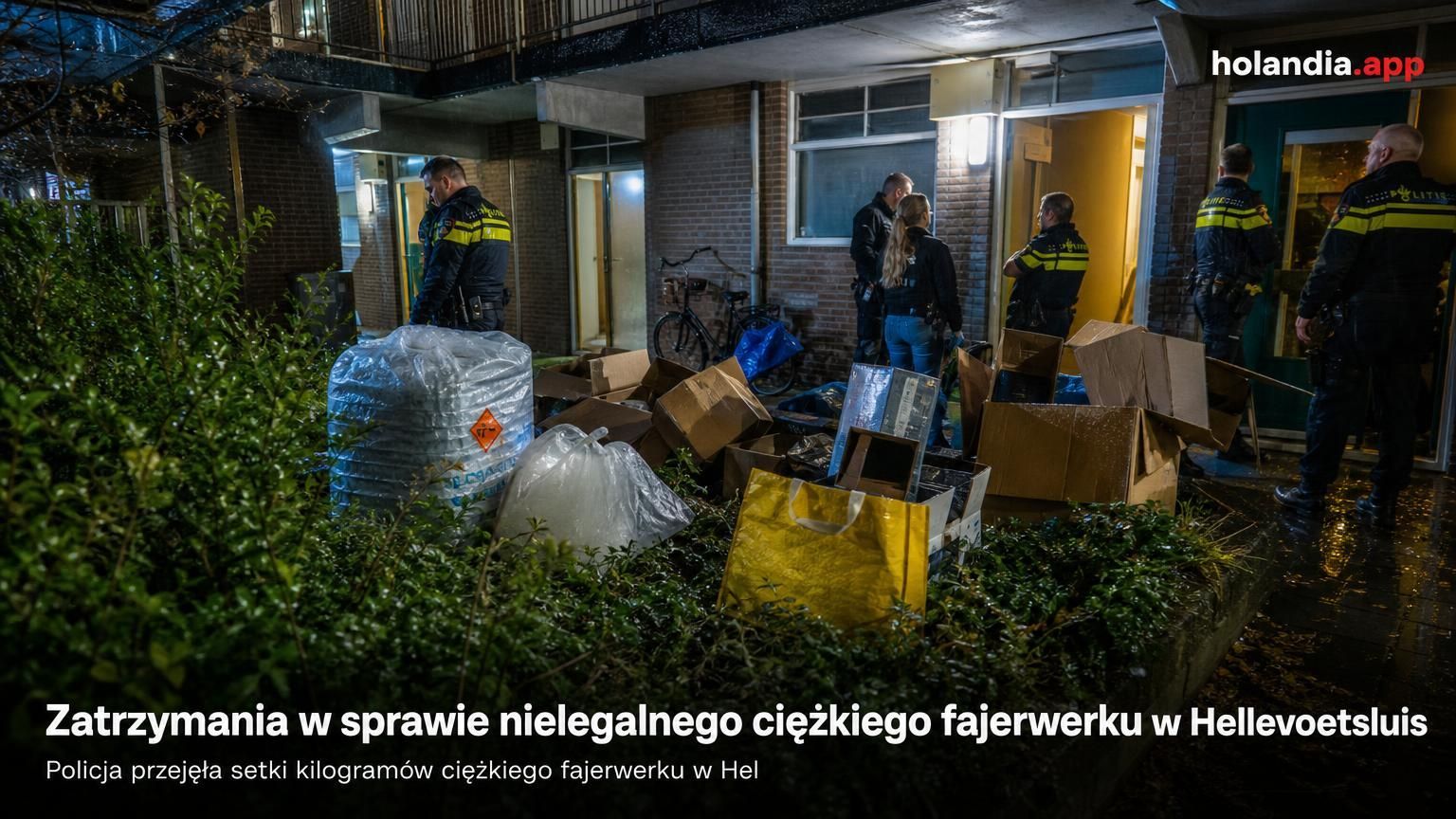Zatrzymania w sprawie nielegalnego ciężkiego fajerwerku w Hellevoetsluis