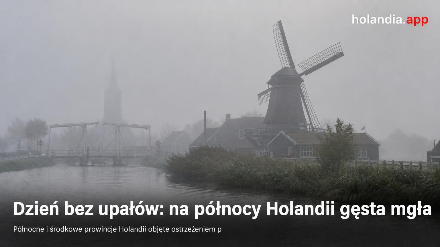 Dzień bez upałów: na północy Holandii gęsta mgła