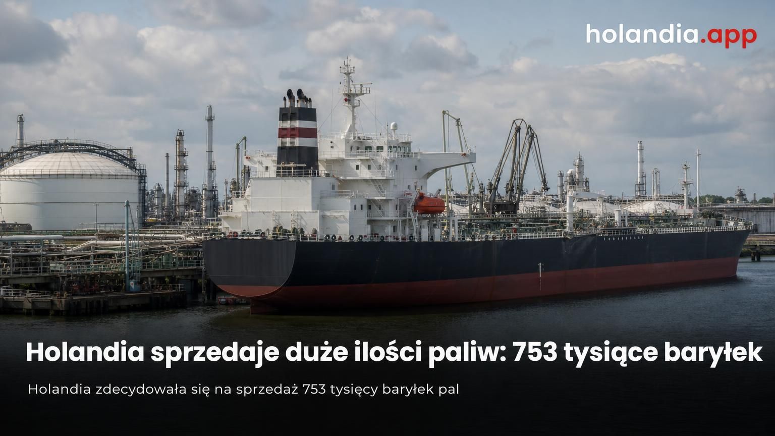 Holandia sprzedaje duże ilości paliw: 753 tysiące baryłek