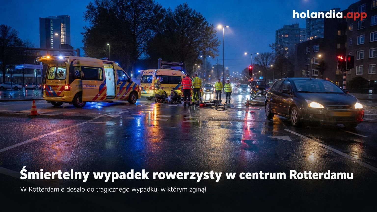 Śmiertelny wypadek rowerzysty w centrum Rotterdamu