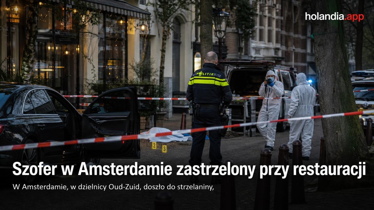 Szofer w Amsterdamie zastrzelony przy restauracji
