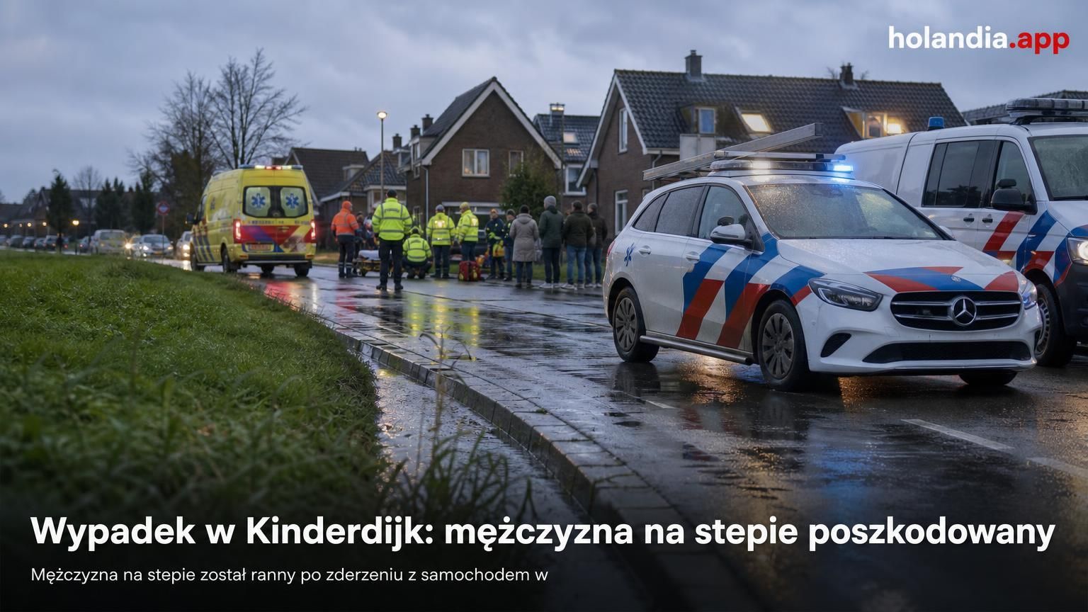 Wypadek w Kinderdijk: mężczyzna na stepie poszkodowany