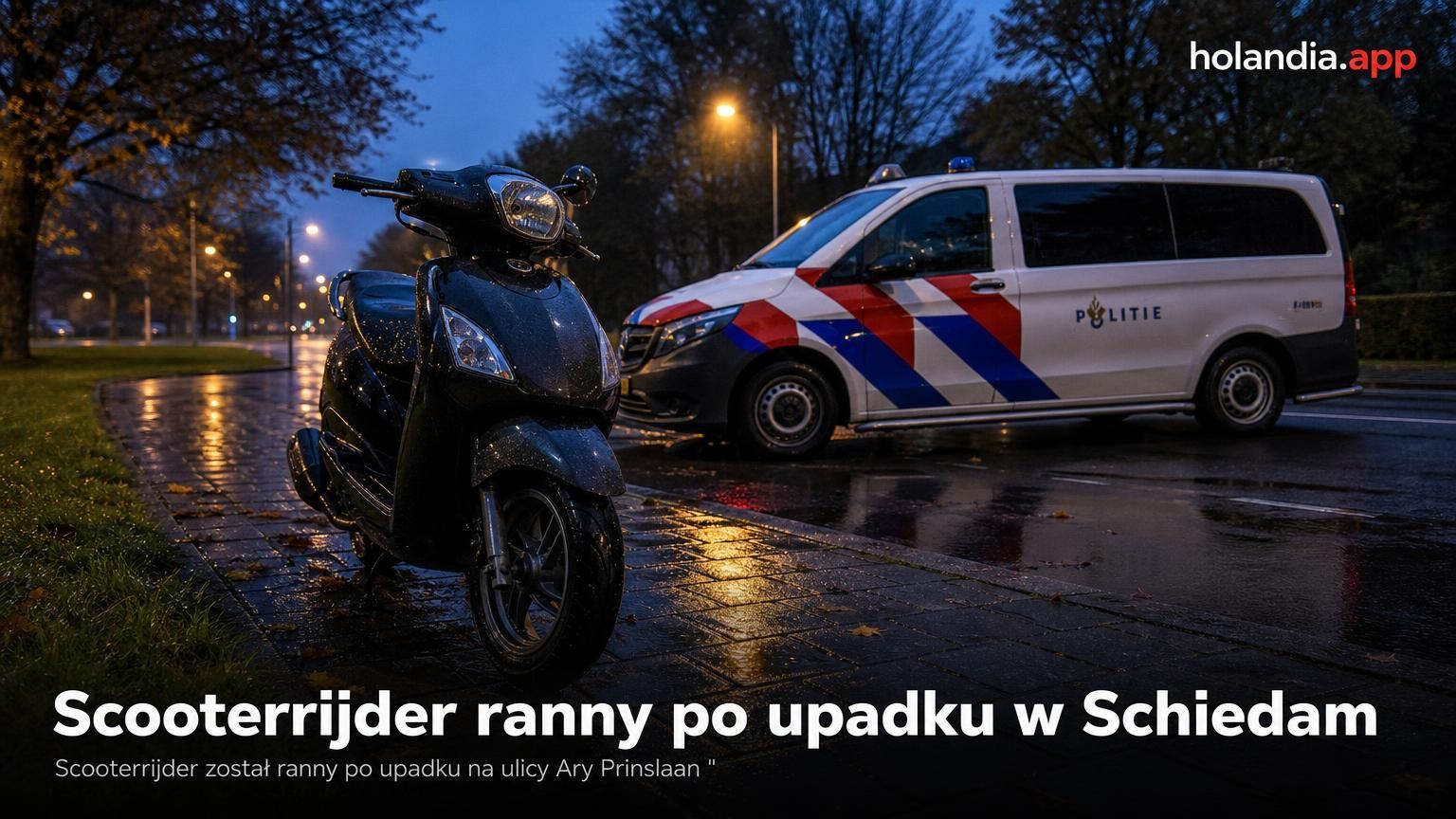 Scooterrijder ranny po upadku w Schiedam
