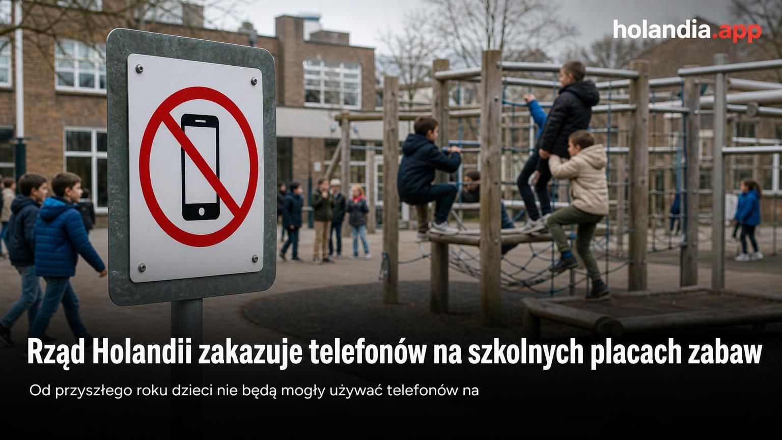 Rząd Holandii zakazuje telefonów na szkolnych placach zabaw