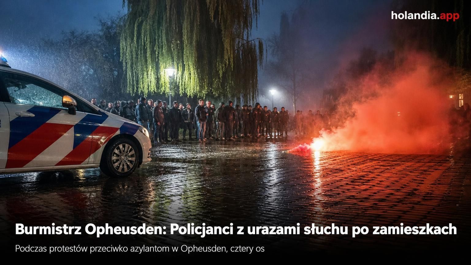 Burmistrz Opheusden: Policjanci z urazami słuchu po zamieszkach