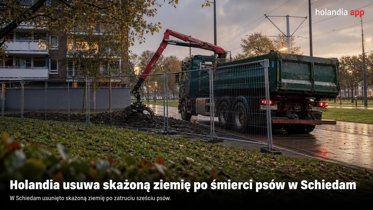 Holandia usuwa skażoną ziemię po śmierci psów w Schiedam