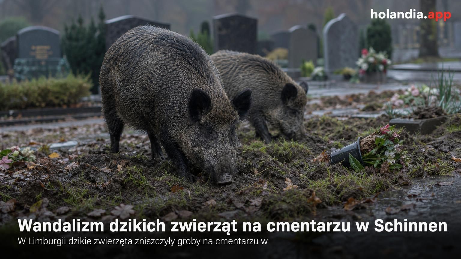 Wandalizm dzikich zwierząt na cmentarzu w Schinnen