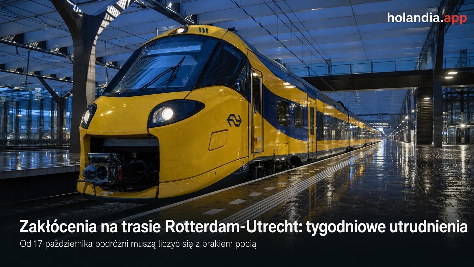 Zakłócenia na trasie Rotterdam-Utrecht: tygodniowe utrudnienia