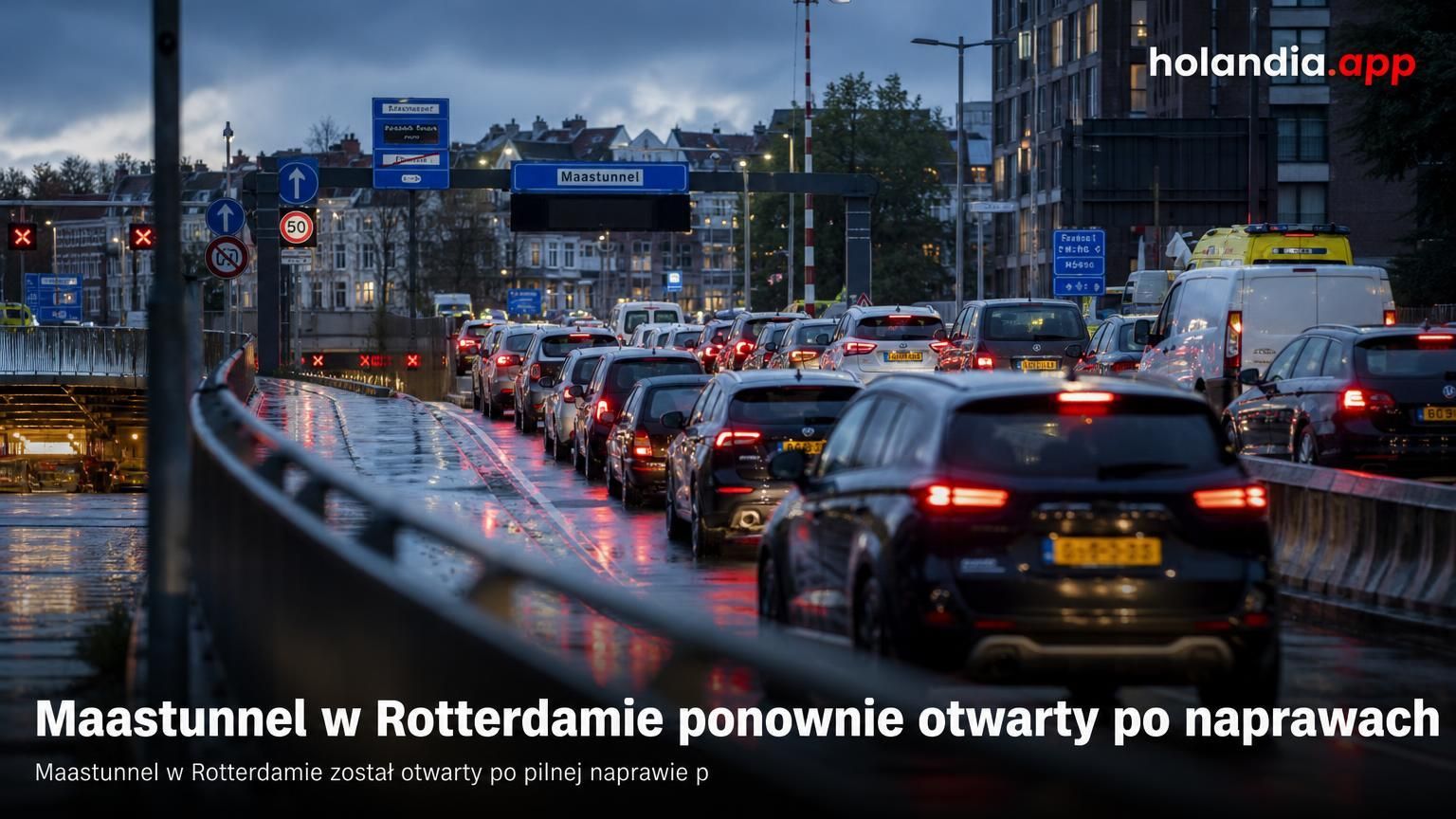 Maastunnel w Rotterdamie ponownie otwarty po naprawach