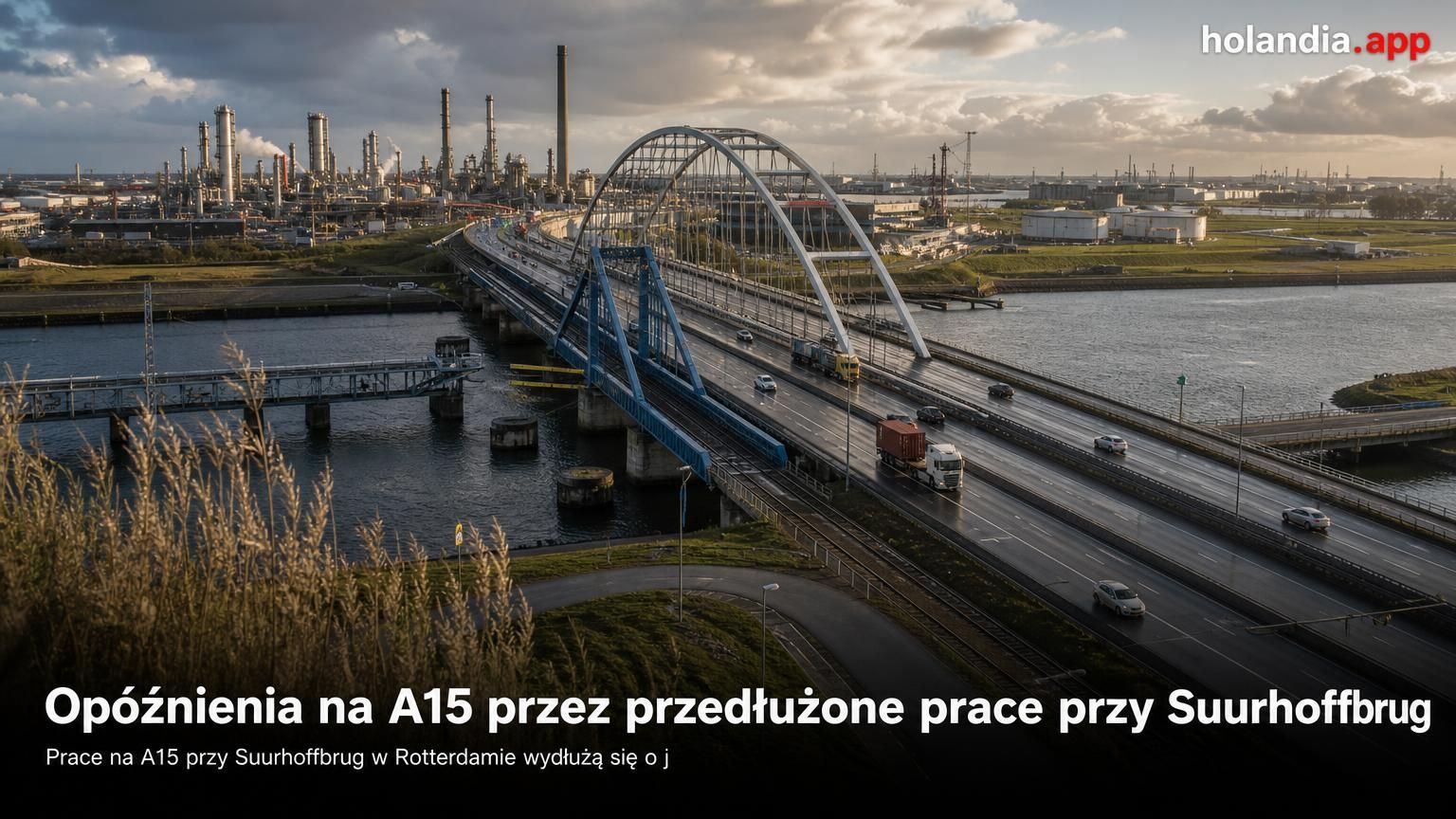 Opóźnienia na A15 przez przedłużone prace przy Suurhoffbrug