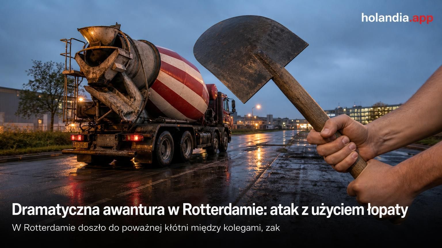 Dramatyczna awantura w Rotterdamie: atak z użyciem łopaty
