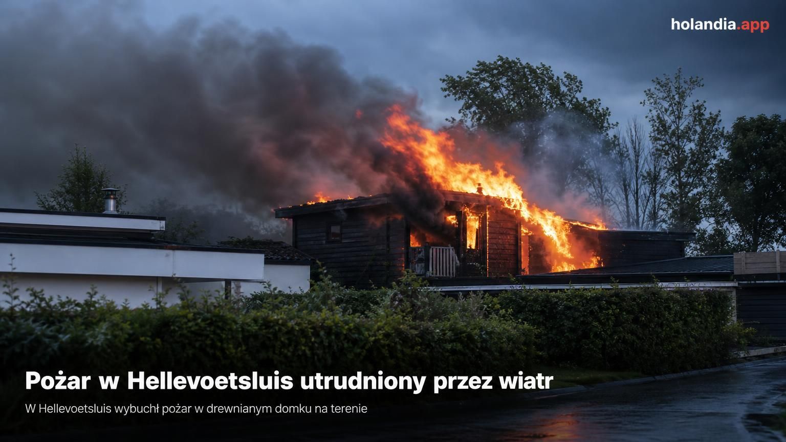 Pożar w Hellevoetsluis utrudniony przez wiatr