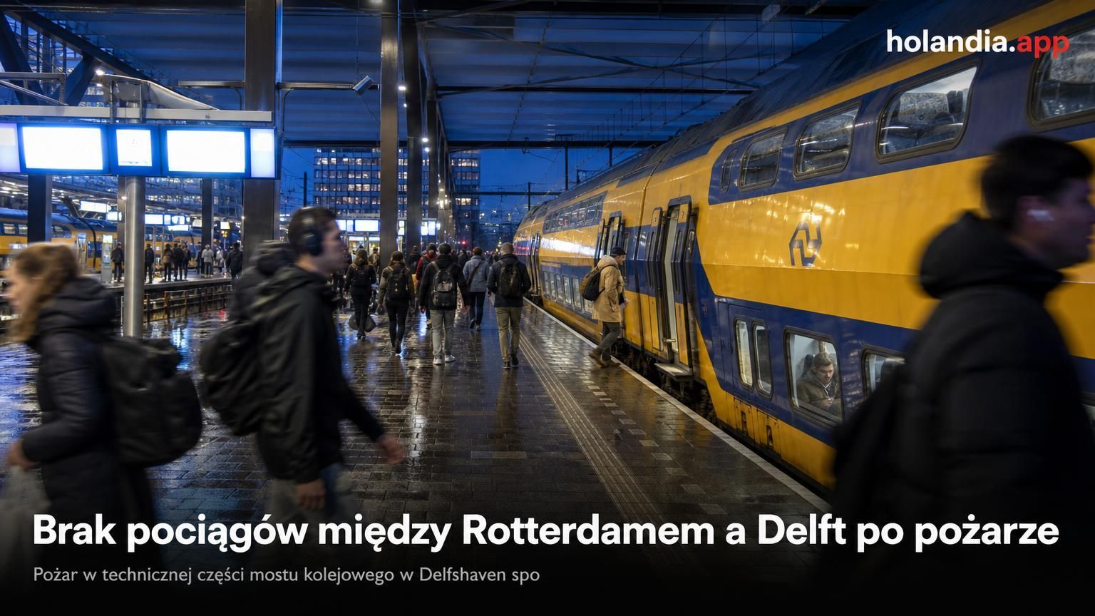Brak pociągów między Rotterdamem a Delft po pożarze